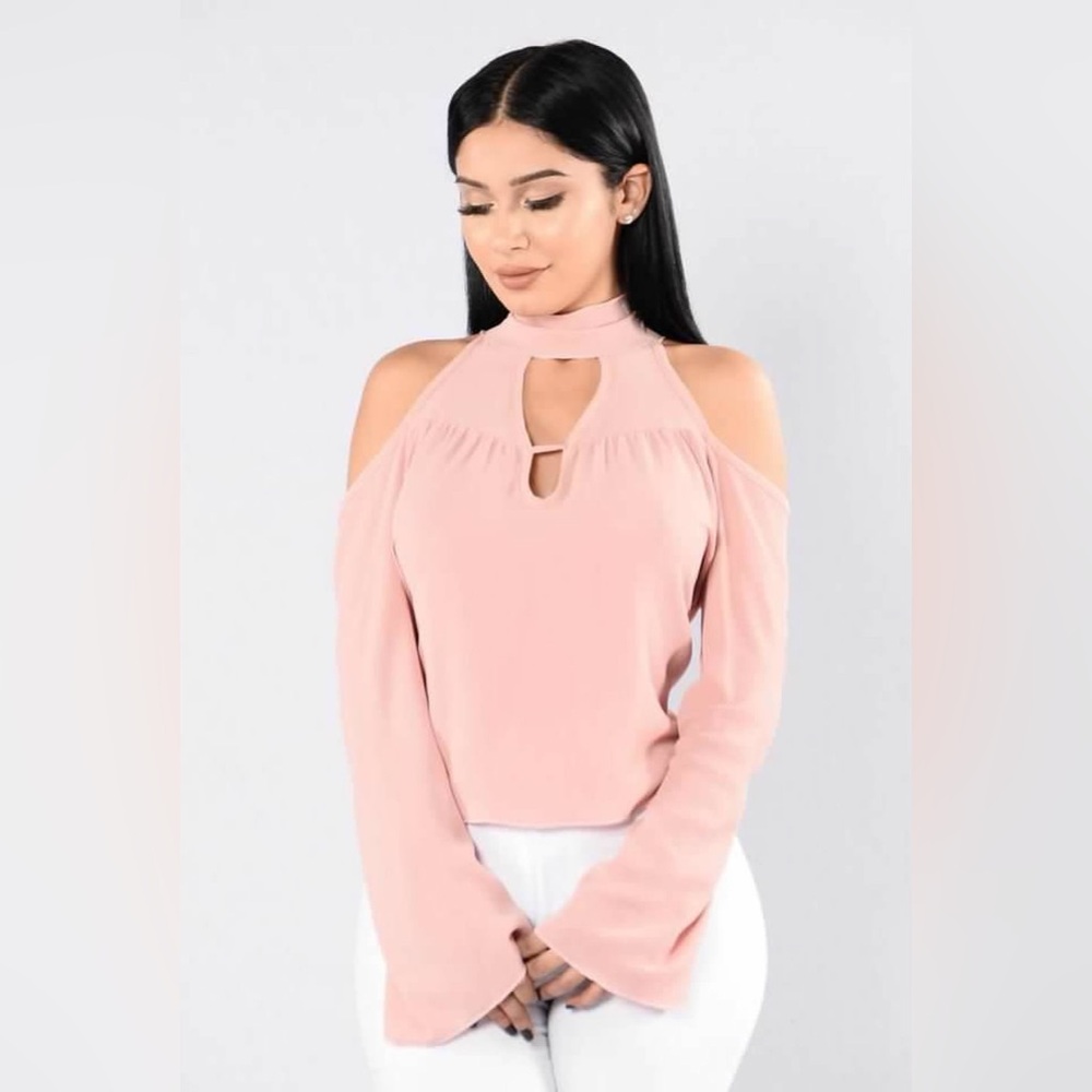 Fashion Nova dusty rose pink blouse size small